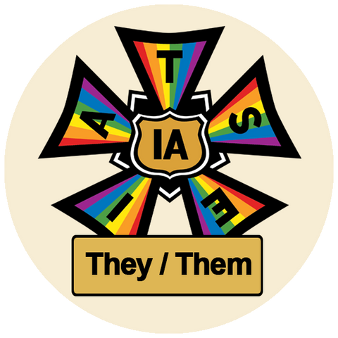 IATSE Pride Pronoun Stickers