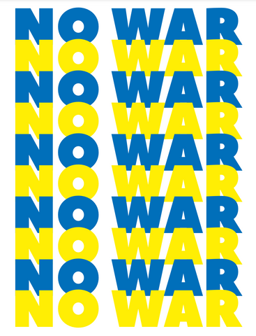 2 X No War Sticker - Stand with Ukraine